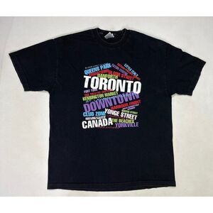 VINTAGE Toronto Canada's Largest City Graphic T-shirt Men XL Black Short Sleeve